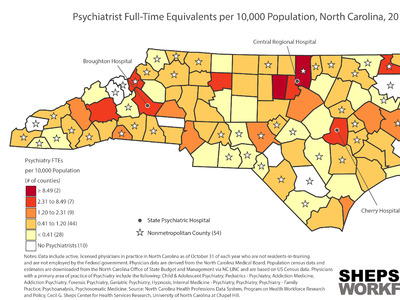 Distribution of Psychiatrists Across North Carolina